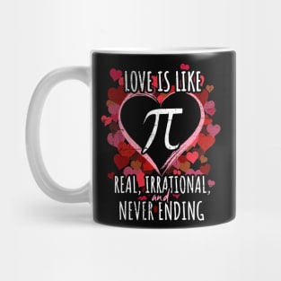 Love is Like Pi Nerdy Valentine's Day Mug